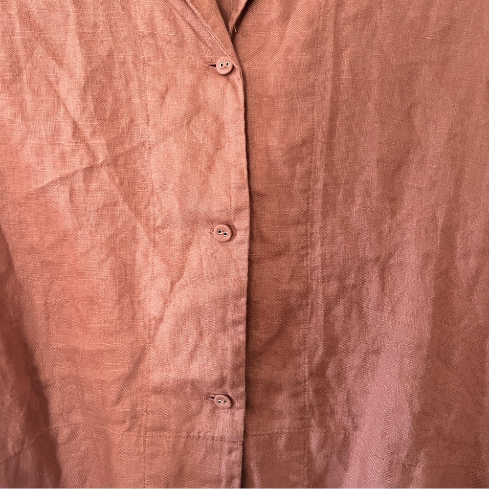 Everlane The Notch Shirt In Linen Dusk Rose - Discontinued - Picture 9 of 12